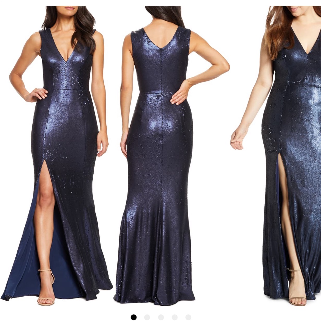 Dress The Population Sequin Dress With Slit